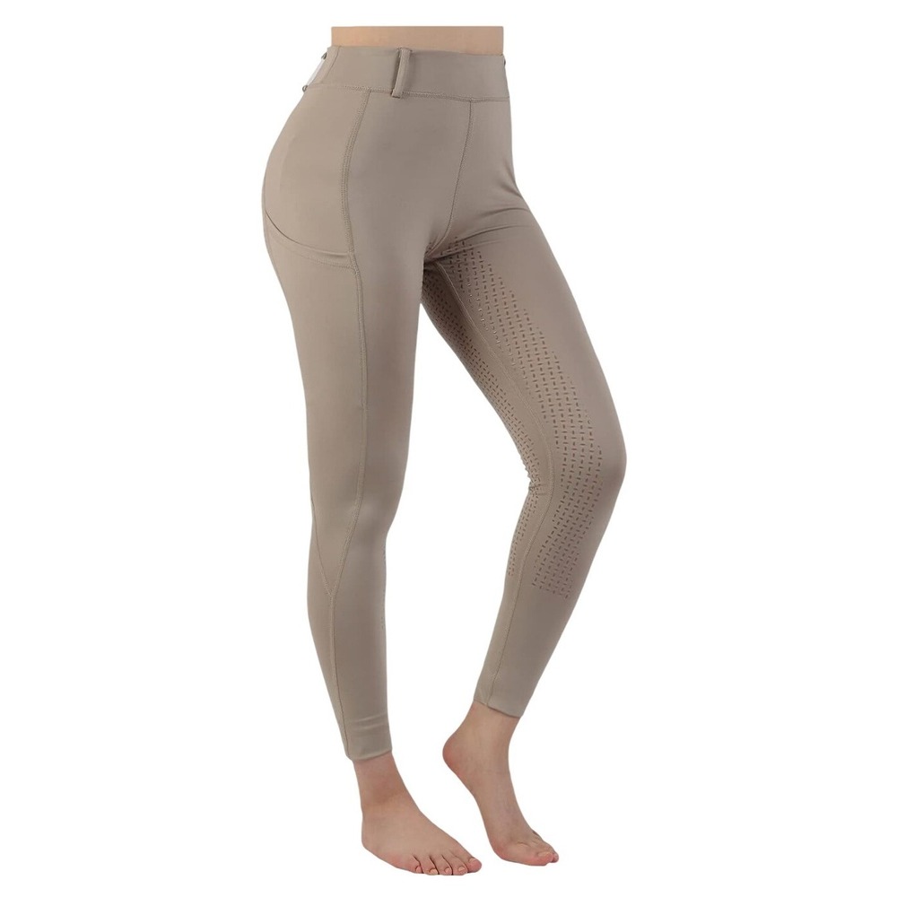 Turnhier Equestrian Breeches Women M Tan Full Seat Silicone Horse Riding Tights